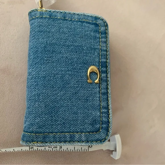 Coach Blue Denim Card Wallet - Picture 3 of 6